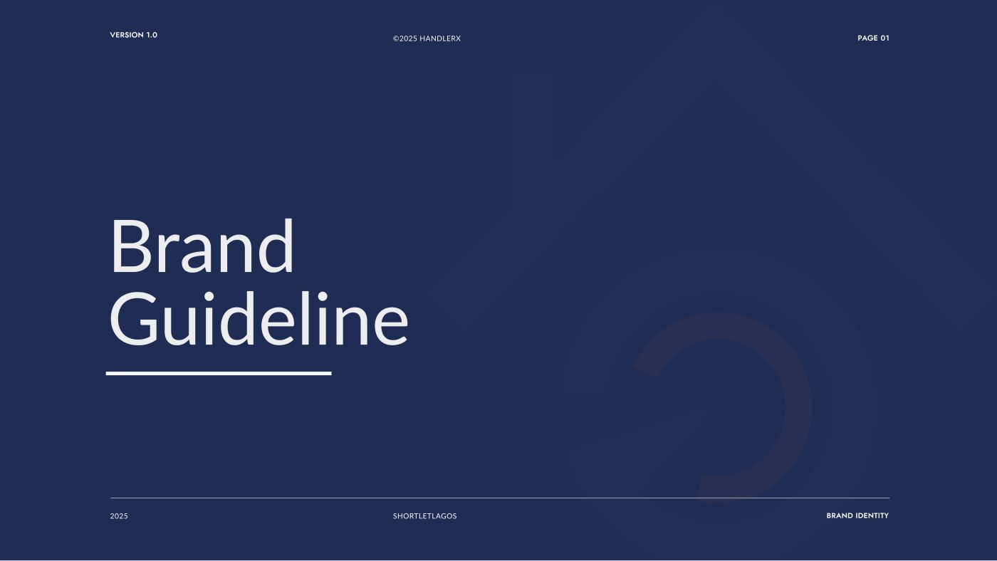 Shortlet Lagos, Brand Guideline cover