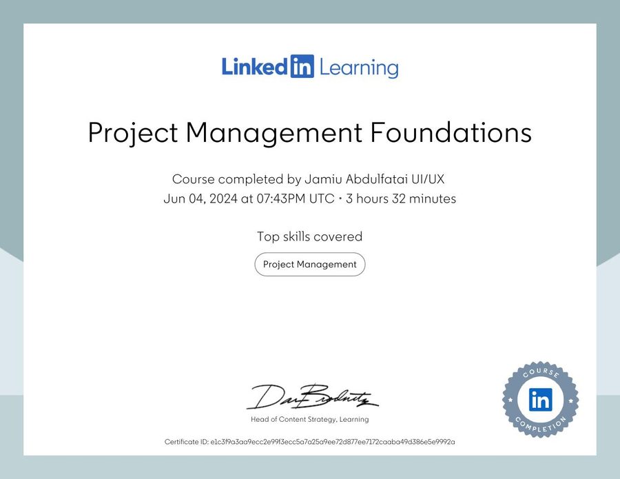 Project Management Foundations document