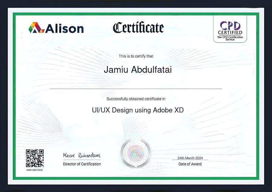 UI/UX Design using Adobe XD document