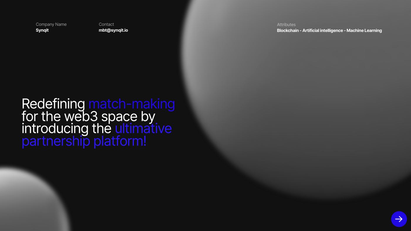 Synqit, Pitch deck cover