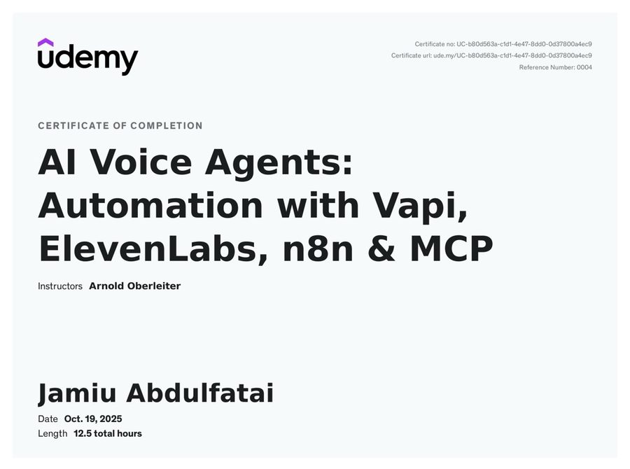 AI Voice Agents: Automation with Vapi, ElevenLabs, n8n & MCP document